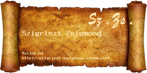 Szigriszt Zsigmond névjegykártya